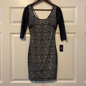 Guess 3/4 Length Sleeve Lace Sheath Dress